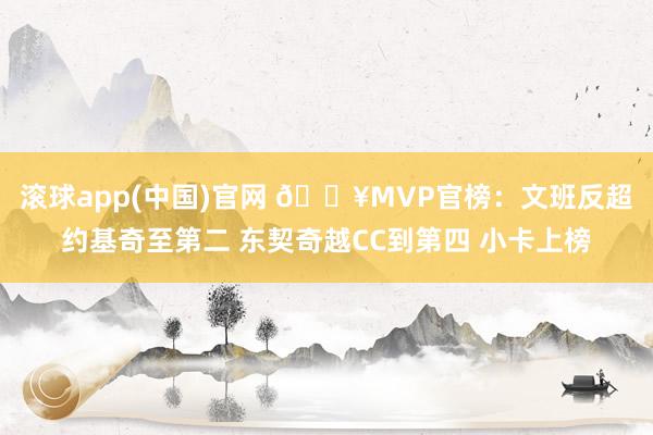 滚球app(中国)官网 🔥MVP官榜：文班反超约基奇至第二 东契奇越CC到第四 小卡上榜