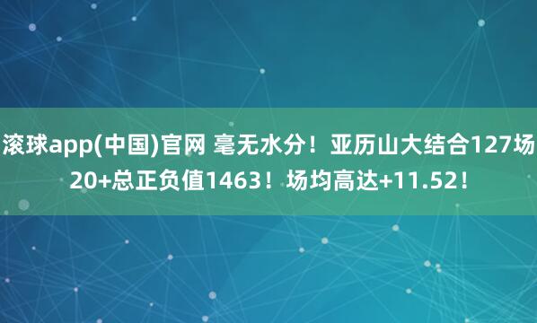 滚球app(中国)官网 毫无水分！亚历山大结合127场20+总正负值1463！场均高达+11.52！