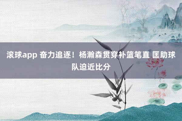 滚球app 奋力追逐！杨瀚森贯穿补篮笔直 匡助球队迫近比分