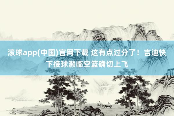 滚球app(中国)官网下载 这有点过分了！吉迪快下接球濒临空篮确切上飞