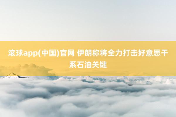 滚球app(中国)官网 伊朗称将全力打击好意思干系石油关键
