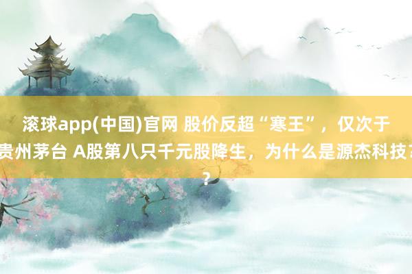 滚球app(中国)官网 股价反超“寒王”，仅次于贵州茅台 A股第八只千元股降生，为什么是源杰科技？