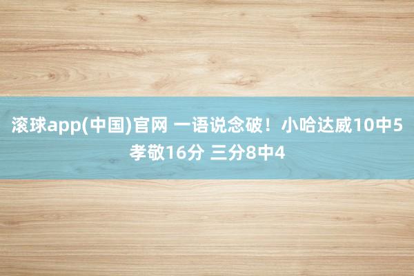 滚球app(中国)官网 一语说念破！小哈达威10中5孝敬16分 三分8中4