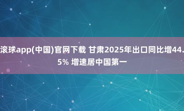 滚球app(中国)官网下载 甘肃2025年出口同比增44.5% 增速居中国第一