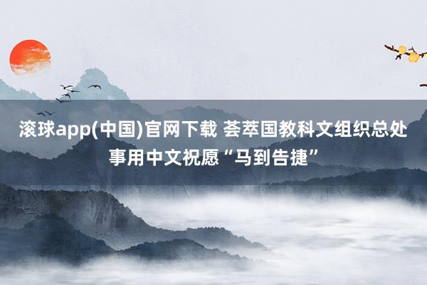 滚球app(中国)官网下载 荟萃国教科文组织总处事用中文祝愿“马到告捷”