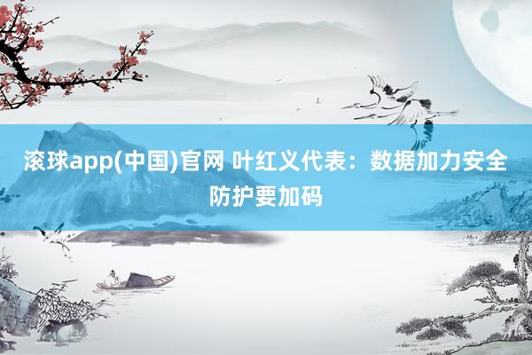 滚球app(中国)官网 叶红义代表：数据加力安全防护要加码