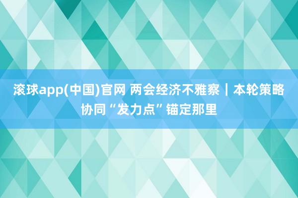 滚球app(中国)官网 两会经济不雅察｜本轮策略协同“发力点”锚定那里