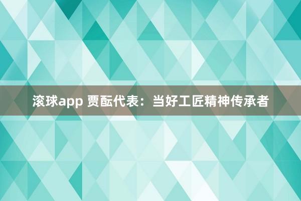 滚球app 贾酝代表：当好工匠精神传承者