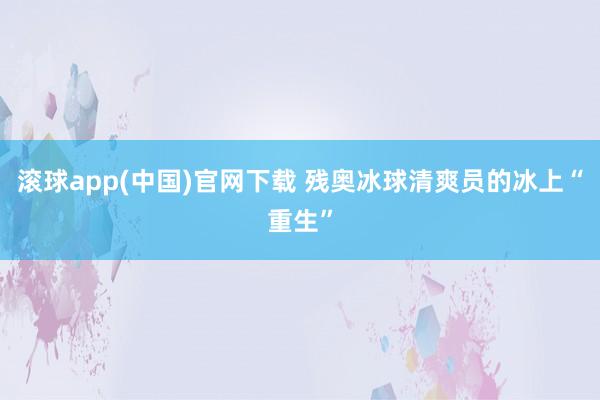 滚球app(中国)官网下载 残奥冰球清爽员的冰上“重生”