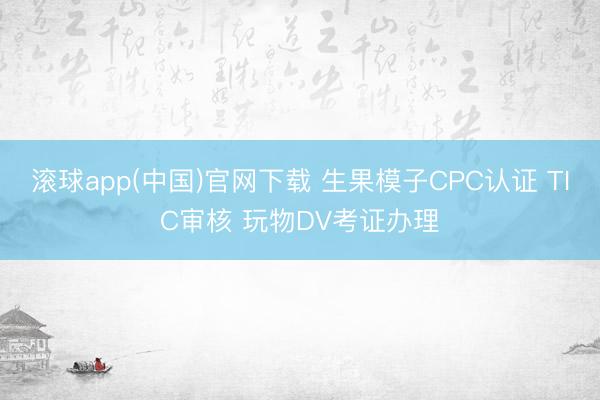滚球app(中国)官网下载 生果模子CPC认证 TIC审核 玩物DV考证办理