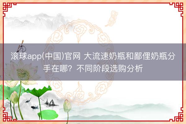 滚球app(中国)官网 大流速奶瓶和鄙俚奶瓶分手在哪？不同阶段选购分析