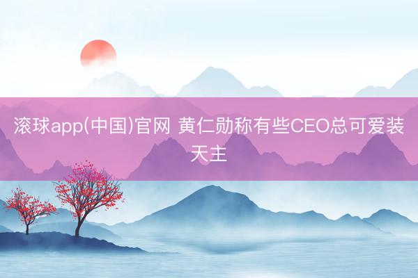滚球app(中国)官网 黄仁勋称有些CEO总可爱装天主