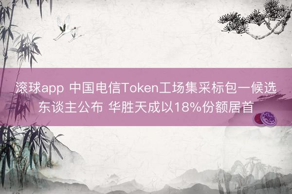滚球app 中国电信Token工场集采标包一候选东谈主公布 华胜天成以18%份额居首