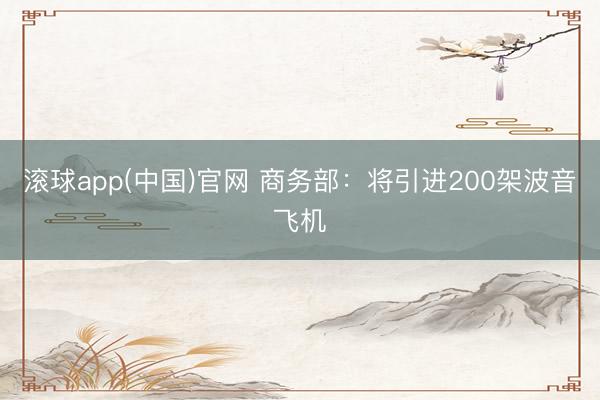 滚球app(中国)官网 商务部：将引进200架波音飞机