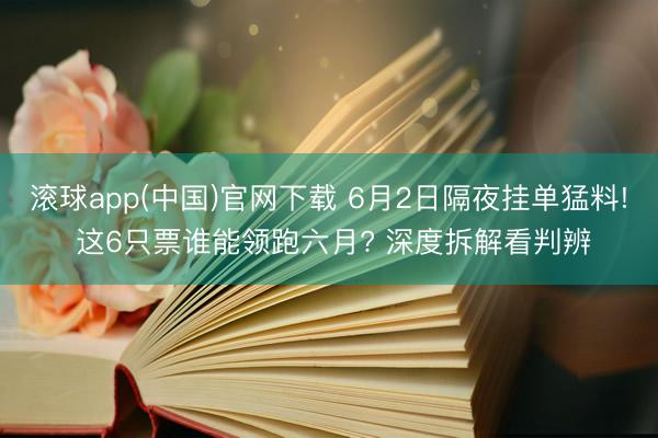 滚球app(中国)官网下载 6月2日隔夜挂单猛料! 这6只票谁能领跑六月? 深度拆解看判辨