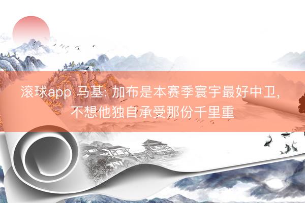 滚球app 马基: 加布是本赛季寰宇最好中卫, 不想他独自承受那份千里重