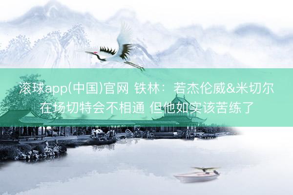滚球app(中国)官网 铁林：若杰伦威&米切尔在场切特会不相通 但他如实该苦练了