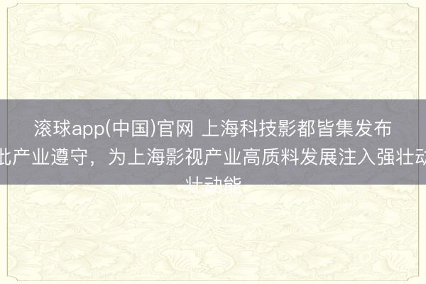 滚球app(中国)官网 上海科技影都皆集发布一批产业遵守，为上海影视产业高质料发展注入强壮动能
