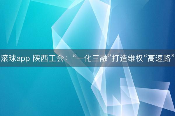 滚球app 陕西工会:“一化三融”打造维权“高速路”