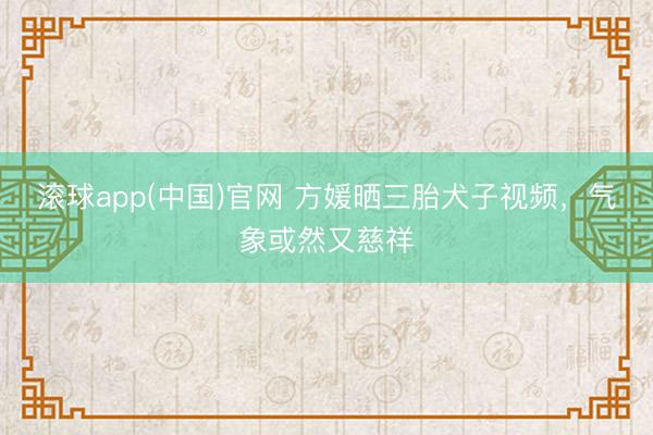 滚球app(中国)官网 方媛晒三胎犬子视频，气象或然又慈祥