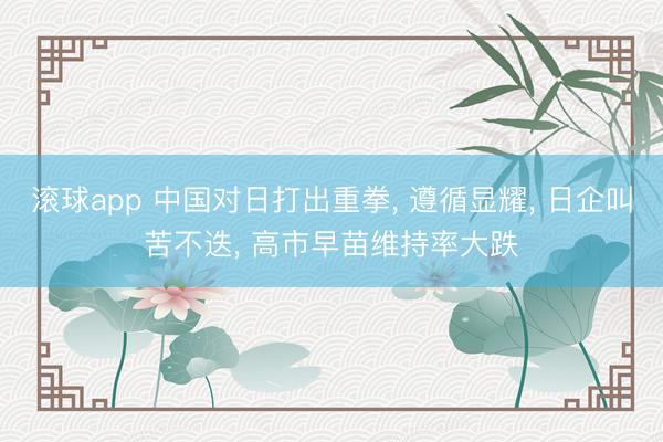 滚球app 中国对日打出重拳， 遵循显耀， 日企叫苦不迭， 高市早苗维持率大跌